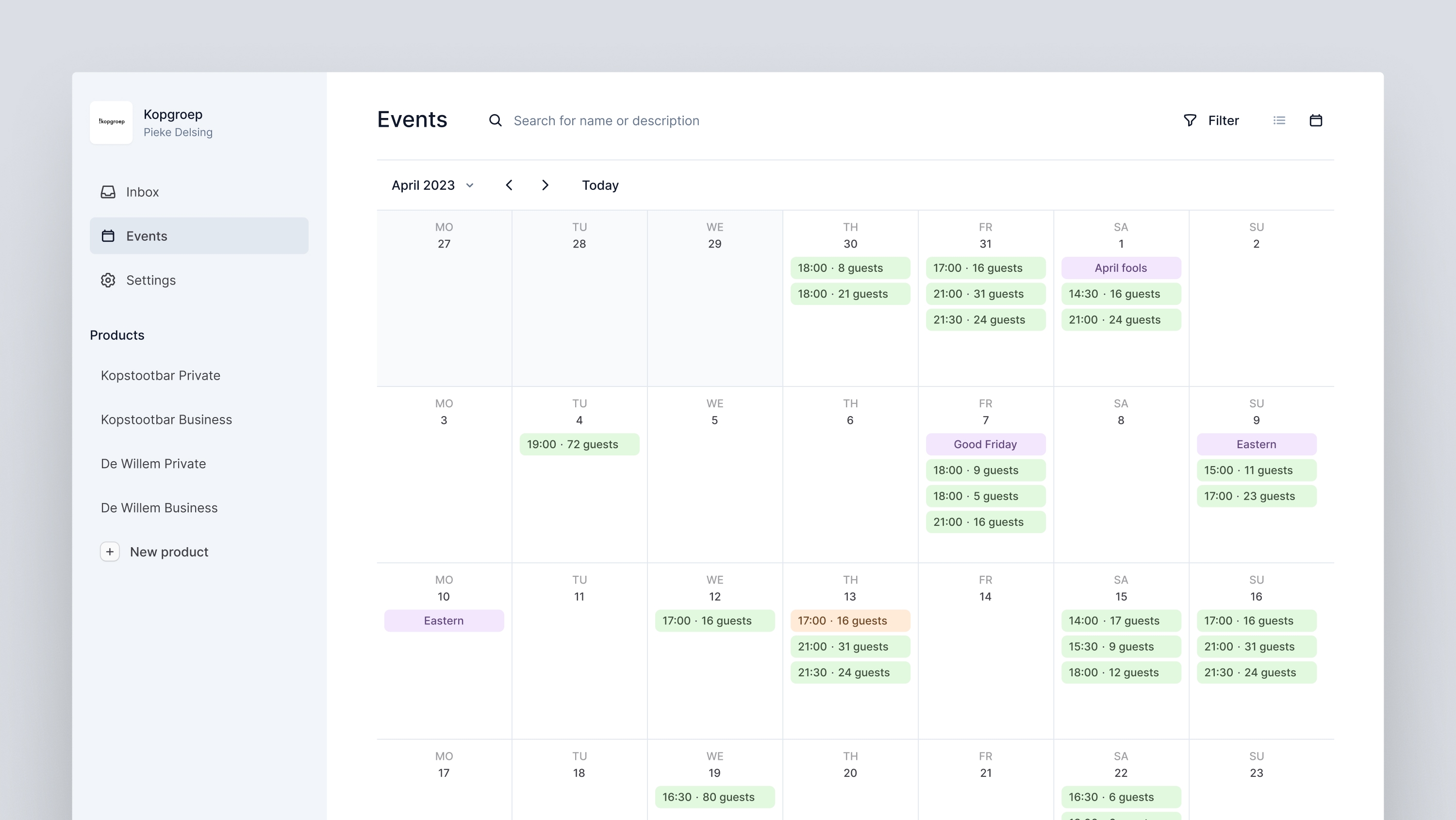 Borreltje - Event management platform for hospitality