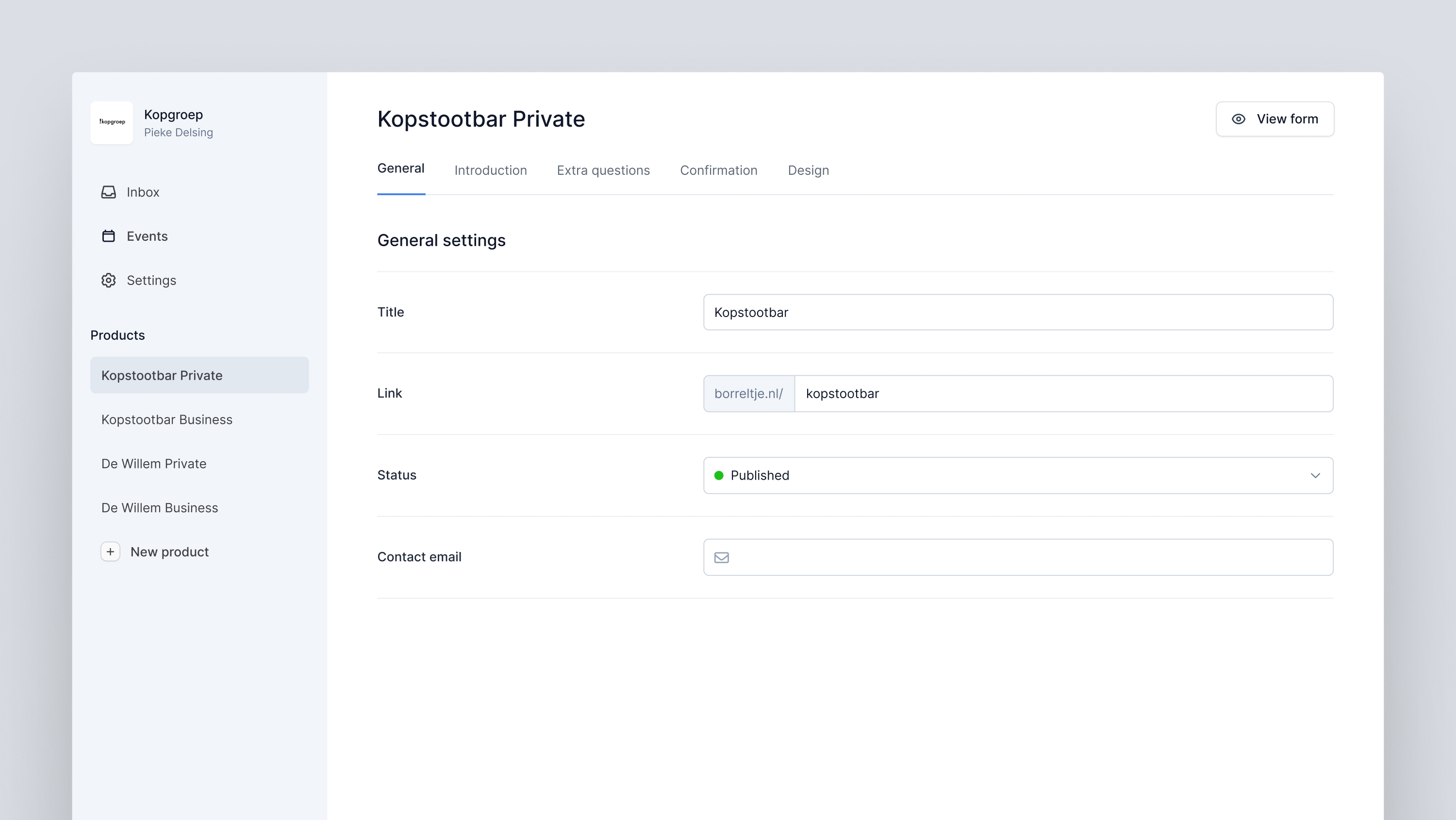 Borreltje - Event management platform for hospitality