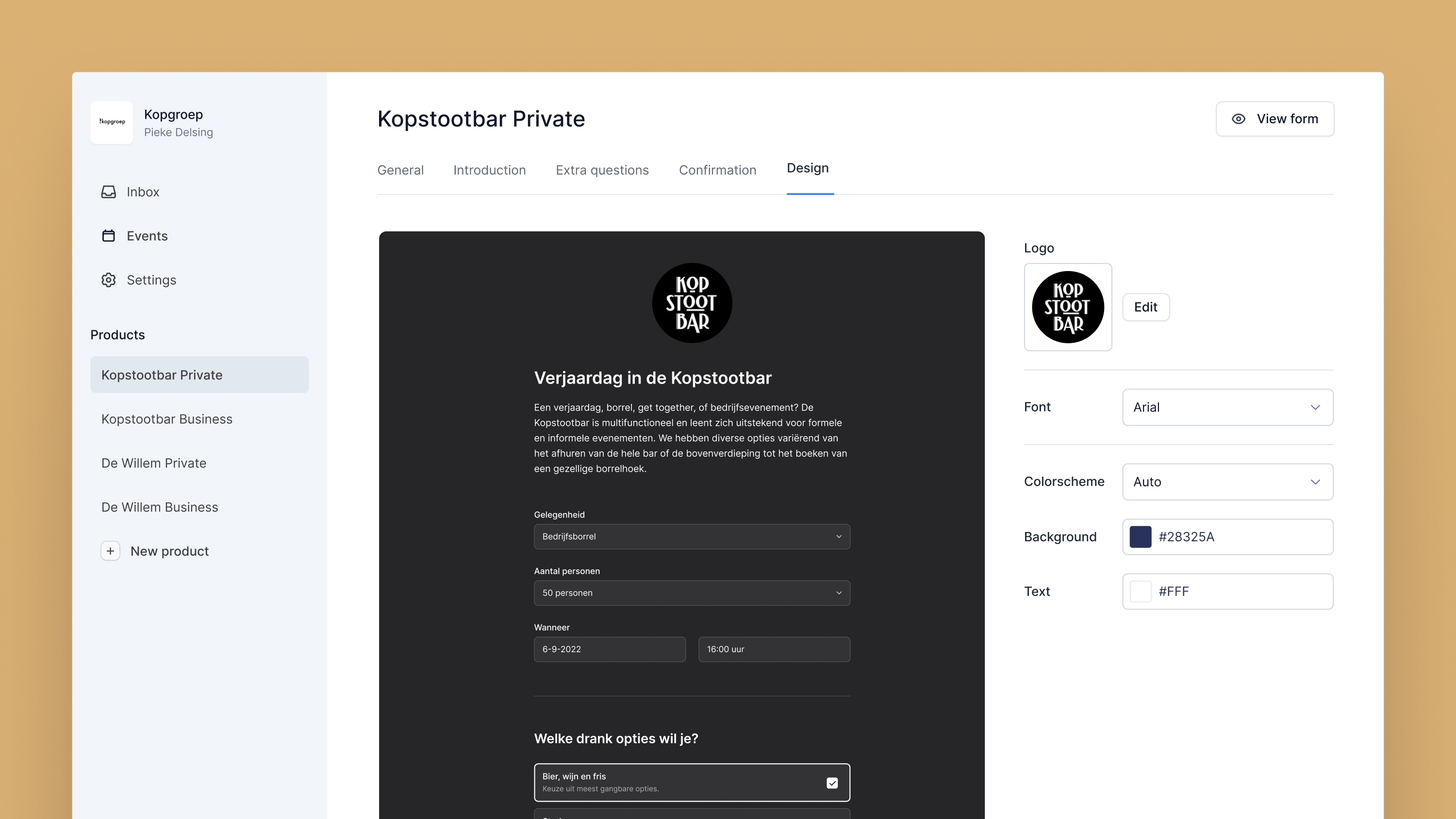 Borreltje - Event management platform for hospitality