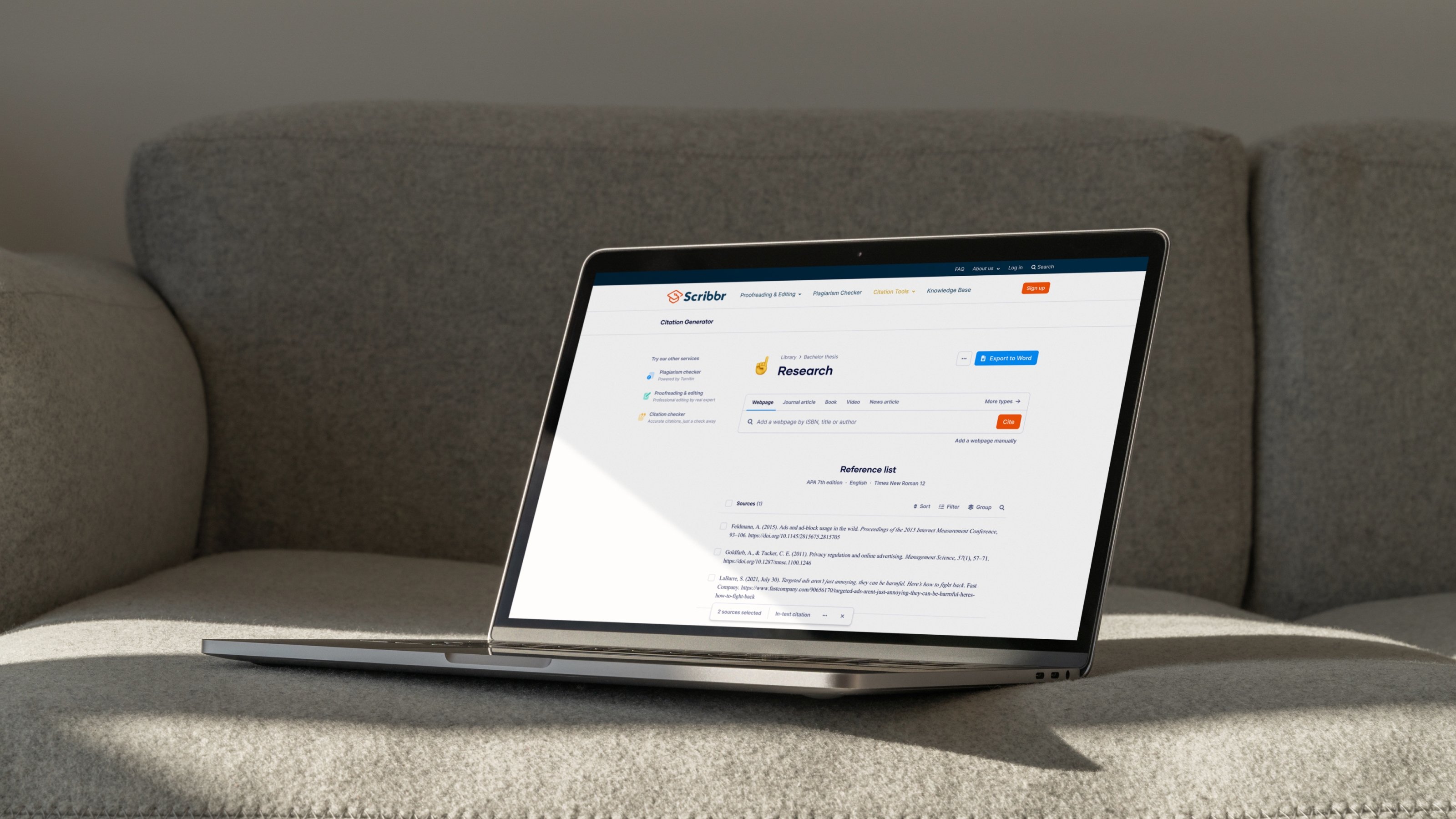 Scribbr - Fast web app, build to be used by millions per month
